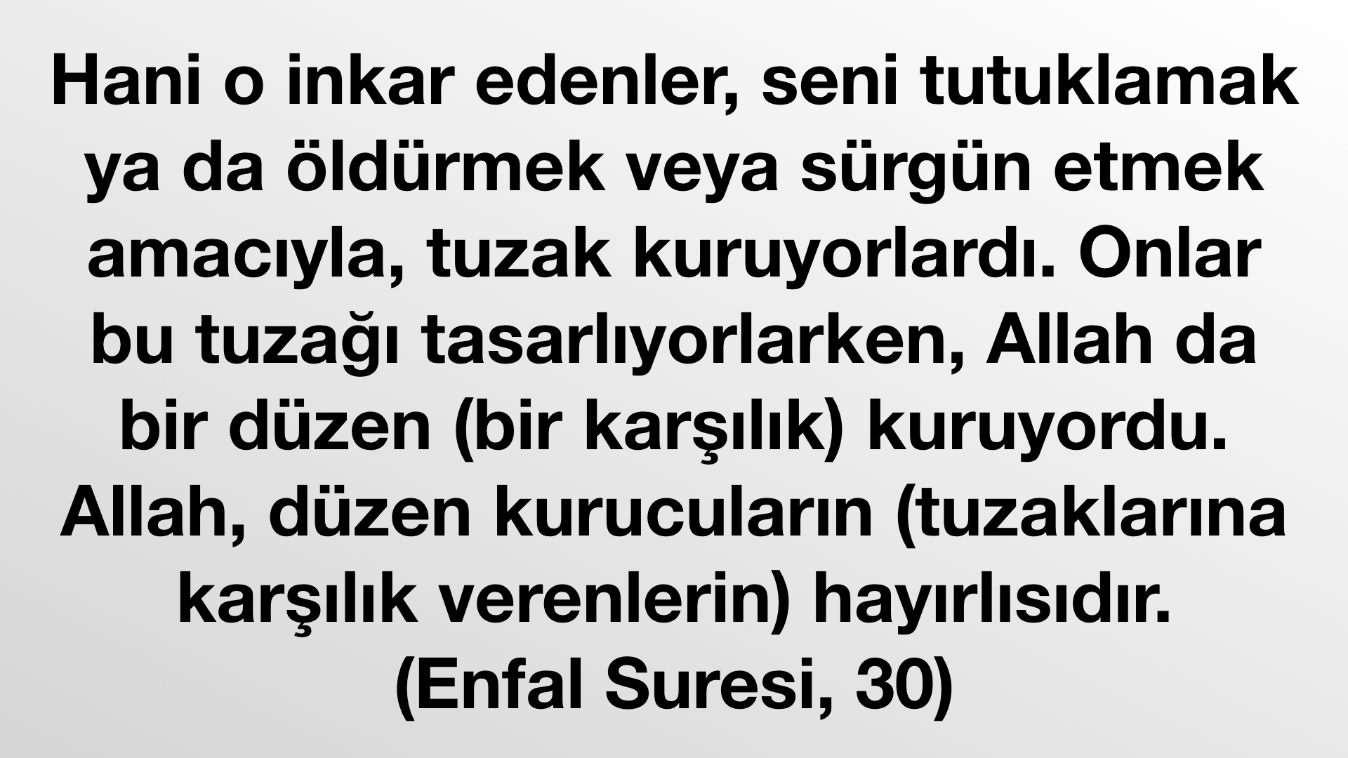 Kuran Ayeti - Enfal Suresi, 30