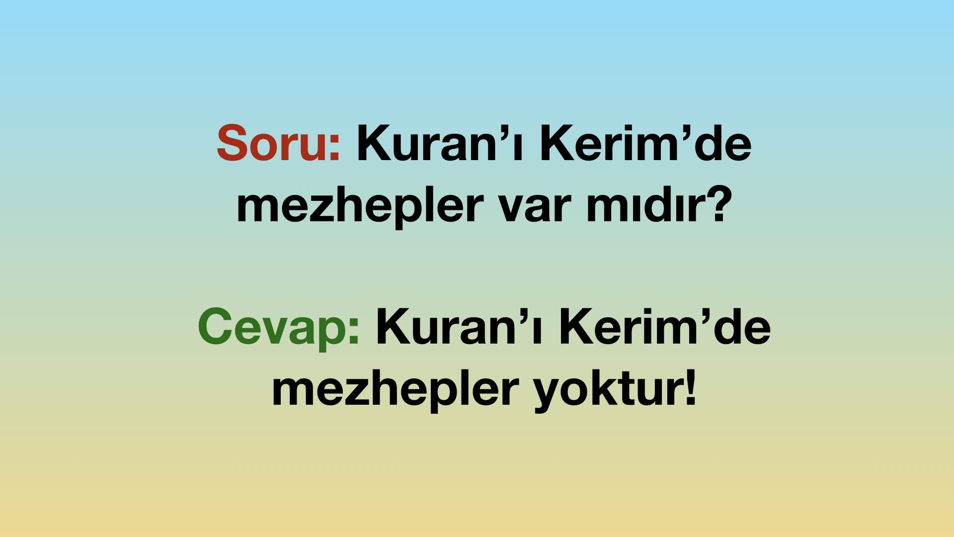 Kuran'ı Kerim'de Mezhep