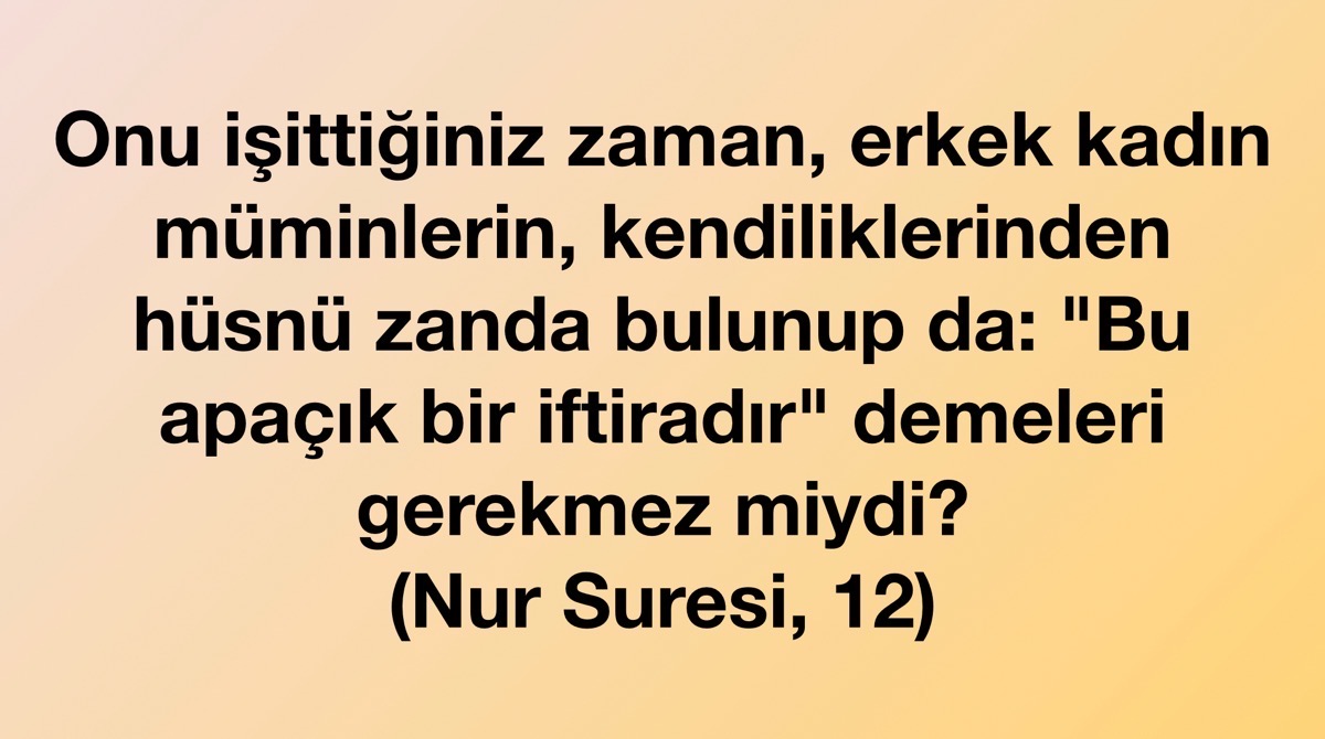 Kuran Ayeti: Nur Suresi, 12