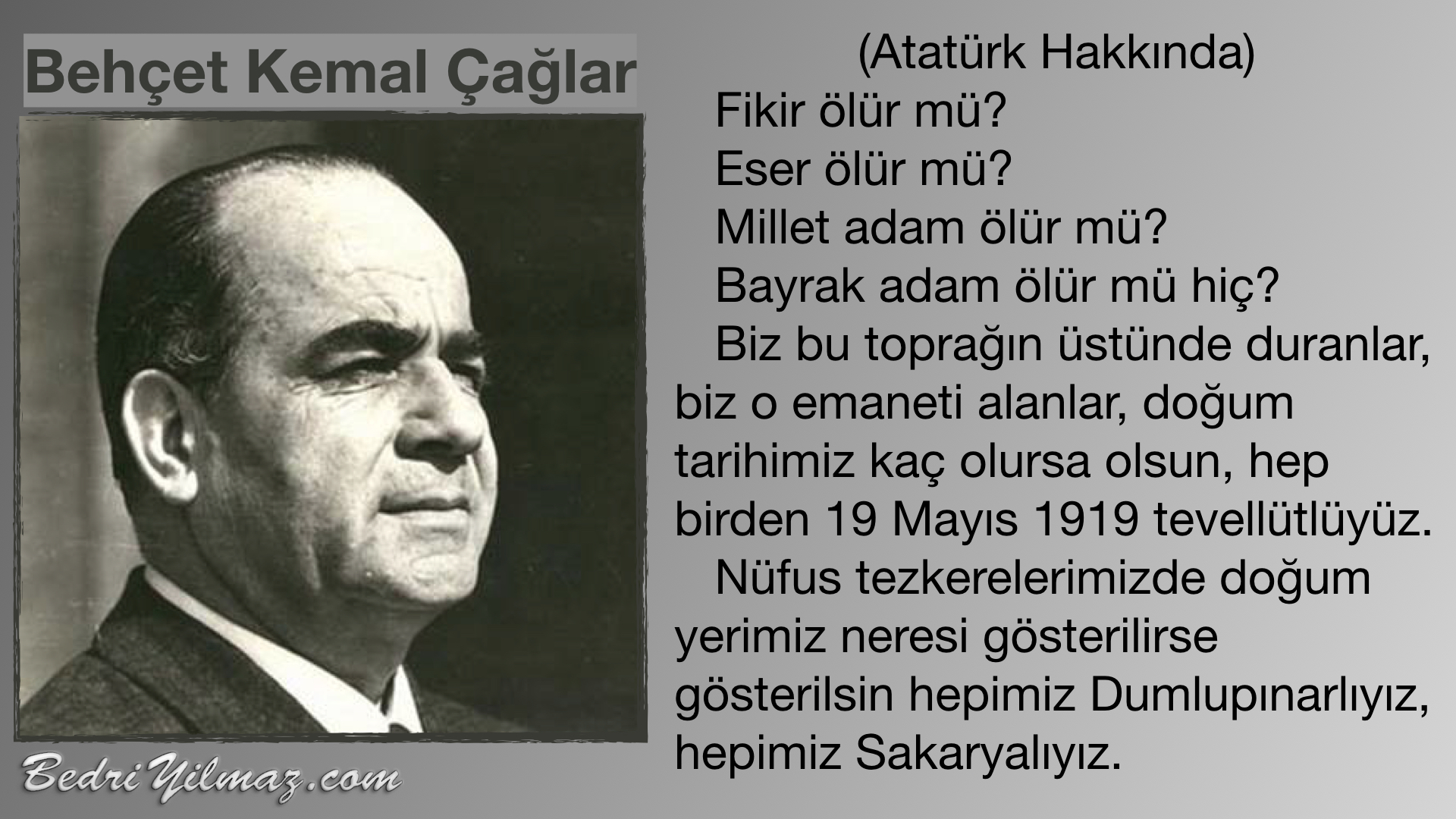 Fikir ölür mü - Behçet Kemal Çağlar