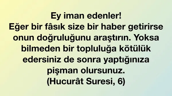 Kuran Ayeti: Hucurat Suresi 6