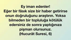 Kuran Ayeti: Hucurat Suresi 6