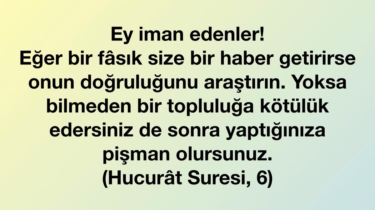 Kuran Ayeti: Hucurat Suresi 6