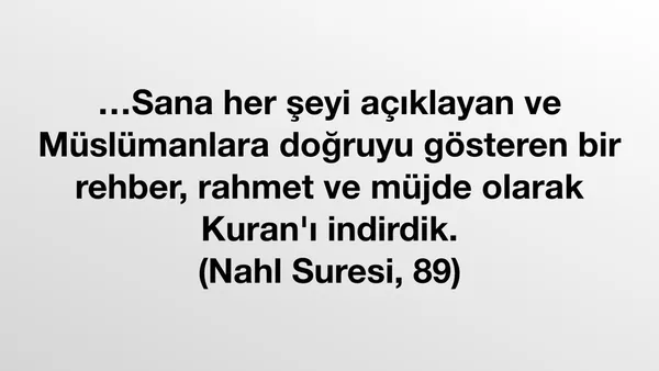 Kuran Ayeti - Nahl Suresi, 89