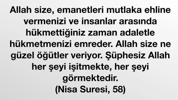 Kuran Ayeti - Nisa Suresi, 58