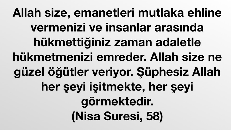 Kuran Ayeti - Nisa Suresi, 58