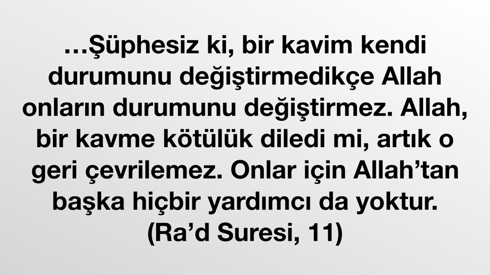 Kuran Ayeti - Ra'd Suresi, 11