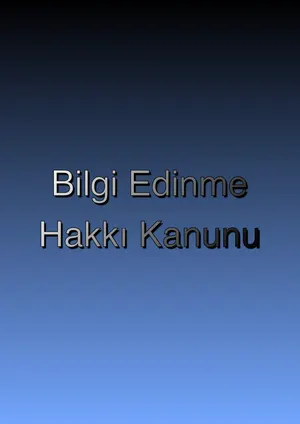Bilgi Edinme Hakkı Kanunu