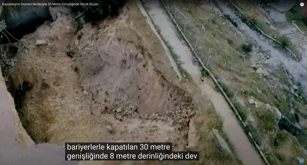 Gaziantep'te 30 Metrelik Obruk Oluştu