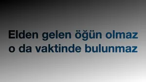 Atasözleri: Elden Gelen Öğün Olmaz...