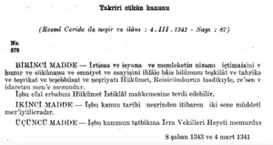 Takrir-i Sükun Kanunu