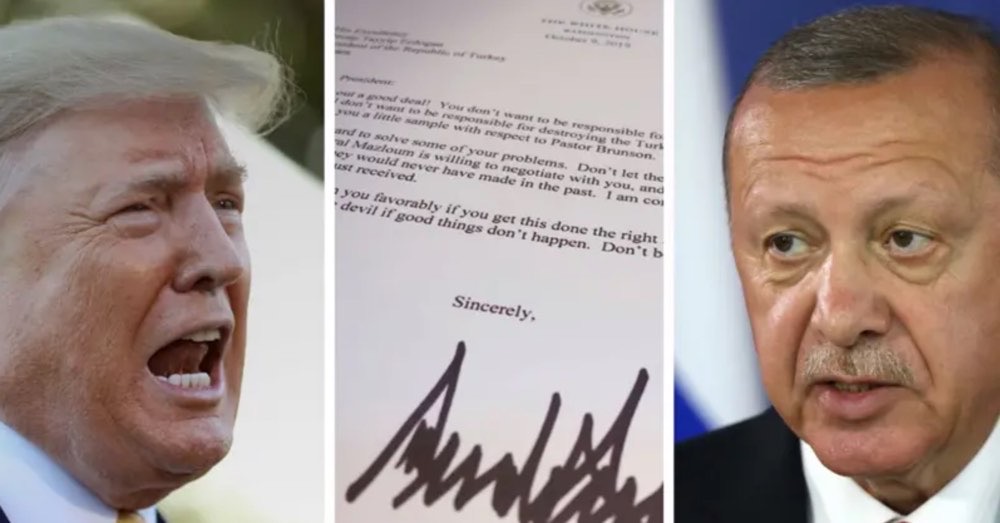 Donald Trump'ın Sayın Cumhurbaşkanı Recep Tayyip Erdoğan'a Olan Mektubu