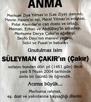 Türkiye’den İnsan Manzaraları: Kurtlar Vadisi Dizisinde Senaryoda Ölen Hayali Bir Karakter İçin Verilen Ölüm İlanı