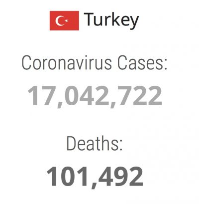 Türkiye’de Koronavirüstan Yüzbinin Üzerinde İnsan Öldü